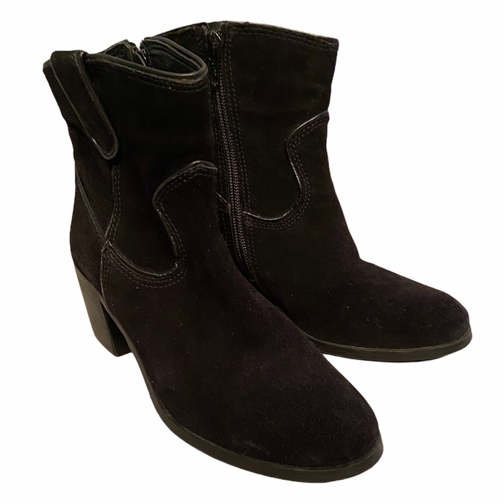 Steve Madden Doverr Black Suede Ankle Bootie sz 6